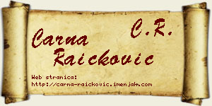 Čarna Raičković vizit kartica